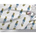 thumbnail image 3 of Soimoi Modal Satin Fabric Leaves & Floral Block Print Sewing Fabric Yard 42 Inch Wide, 3 of 4