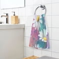 thumbnail image 6 of 2 Pcs Absorbent Face Towel Bath Hand Towels Soft Breathable Cotton Towel Set for Bathroom Kitchen Hotel Spa Decor Watercolor White Daisies, 6 of 8