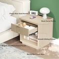 thumbnail image 2 of LAZZO Nightstands Set of 2 with Drawer, Modern Nightstand with Charging Station & LED Light, Natural Wood, 2 of 8