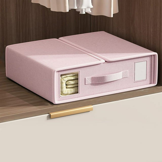 Sheet Organizer, Foldable Closet Storage Box, Bedding Storage For Sheets Duvet Covers Pillowcases, Household Organizer, Clear PVC Window, Easy Access, Space Saving, Durable