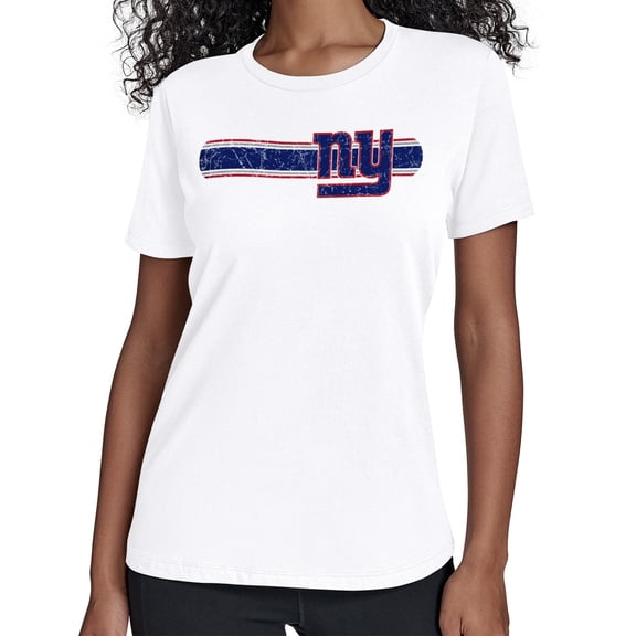 Women's Starter White New York Giants Team Stripe T-Shirt