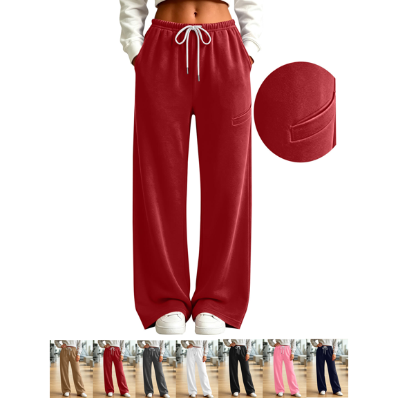 Women's Straight Leg Sweatpants Athletic Joggers with Pockets Casual Winter Lounge Travel Pants Fashion Outfits