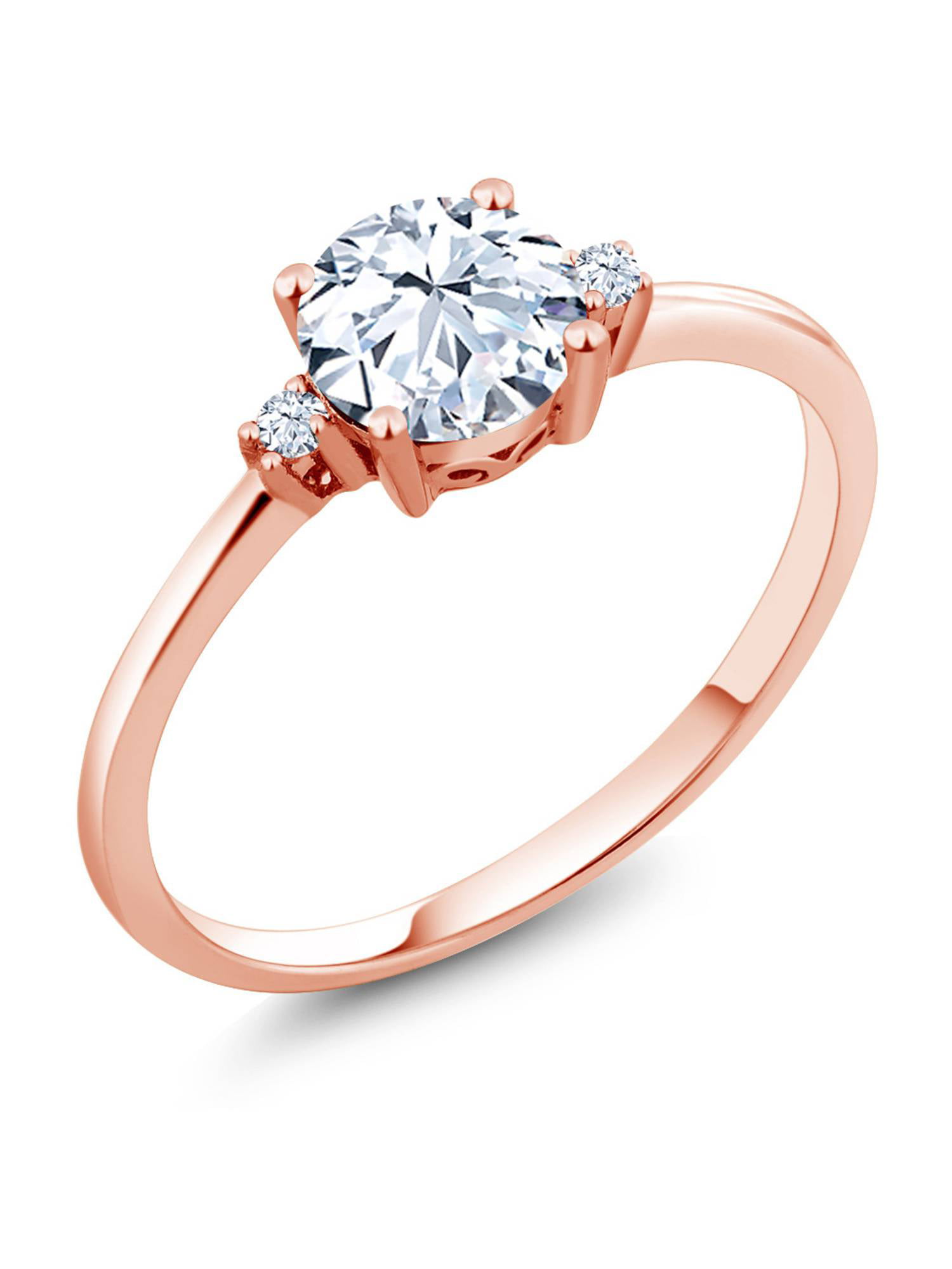 Gift for Valentine Day,Womens Day SPILOVE Serend 18k Rose Gold Plated 1.5ct Heart and Arrows Cut Cubic Zirconia Solitaire Wedding Engagement Rings
