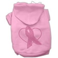 thumbnail image 6 of Mirage Pet Pink Ribbon Rhinestone Hoodies Cream XS, 6 of 6