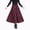 Red, variant on Womens Plaid Wool Blend Skirts Elastic Waist A-Line Pleated Long Skirts (Red L)