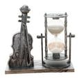 thumbnail image 2 of Reloj de arena vintage con molino de viento | Decoración retro para el hogar | Centro de mesa giratorio y desmontable para sala de estar, estantería, mueble de TV y escritorio | Acabado dorado, 2 of 5