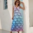 thumbnail image 2 of Mermaid Fish Scales Pattern Design Sleeveless Dress Summer Clothes for Women Women's Clothing 2025, 2 of 6
