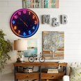 thumbnail image 5 of Neon LED Digital Clock with Colorful Display 10-Inch Silent Wooden Wall Clock, Battery Operated (AA Batteries Not Included), Artistic Home Decor, 5 of 8