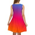 thumbnail image 4 of Ombre Tank Dress for Women Sleeveless Casual Loose Fit Gradient Print Mini Sundress Summer Beach Vacation, 4 of 4