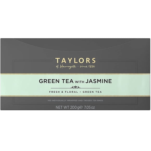 Taylors Of Harrogate Wrapped Tea Bags, Green Tea with Jasmine, 100 Count, 250g