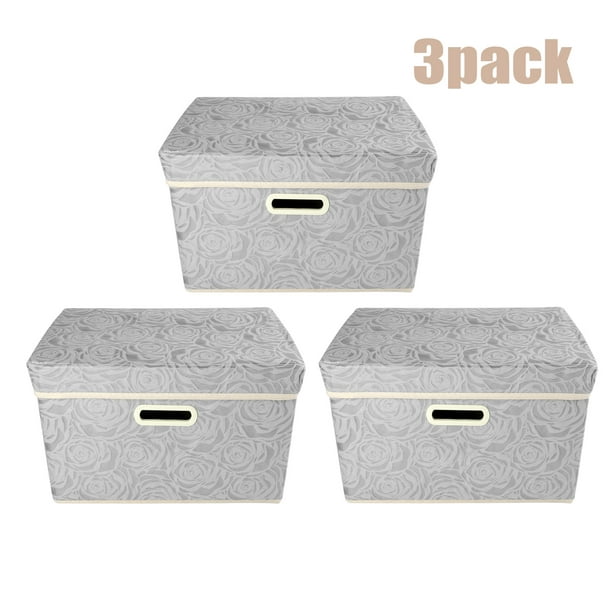 Collapsible Storage Bins With Lids, Decorative Storage Boxes And Baskets