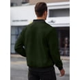 thumbnail image 6 of Colsmile Men's Waffle Knit Bomber Jacket, Lightweight Full Zip Varsity Baseball Coat with Pockets for Spring Fall,Armygreen L, 6 of 9