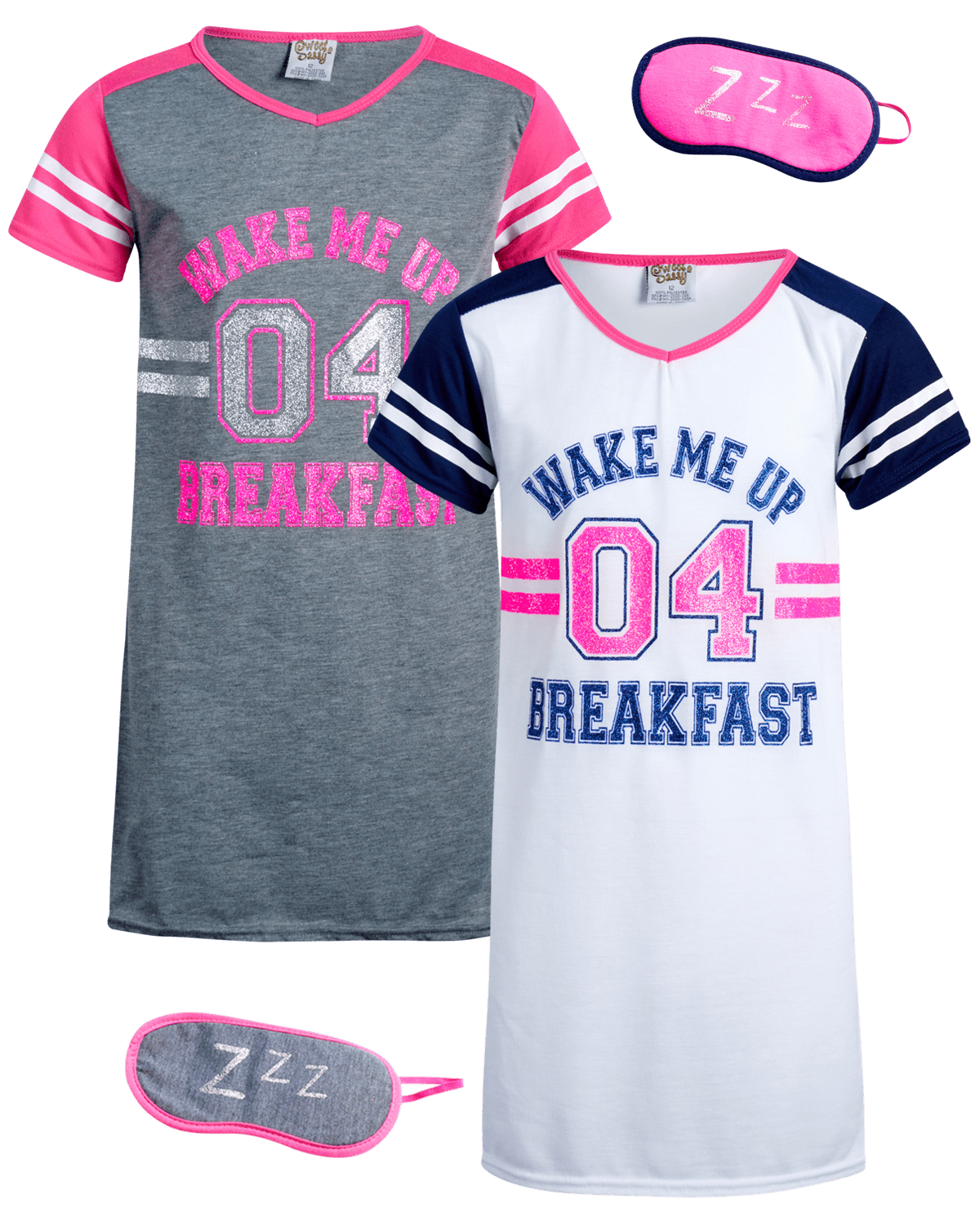 Sweet & Sassy Pajamas – 2 Piece Short Sleeve Night Gown with Eye Mask ...