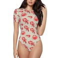 thumbnail image 1 of Balery Crab Lobster 1 Body de cuello redondo de manga corta para mujer Tops de manga corta Tops básicos-Medium, 1 of 7