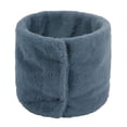 thumbnail image 2 of Winter Furry Plush Neck Warmer Solid Color Windproof Buttons Circle Loop Scarf Neckerchief winter gloves Blue, 2 of 7