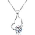 thumbnail image 3 of 2 Carat Moissanite Love Heart Pendant Necklace Women Men 925 Sterling Silver, 3 of 9