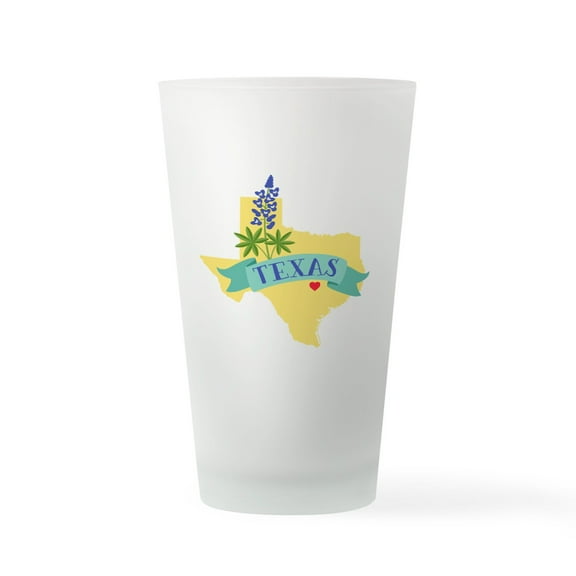 CafePress - Texas State Outline Bluebonnet Flower Drinking Gla - Pint Glass, Drinking Glass, 16 oz. CafePress