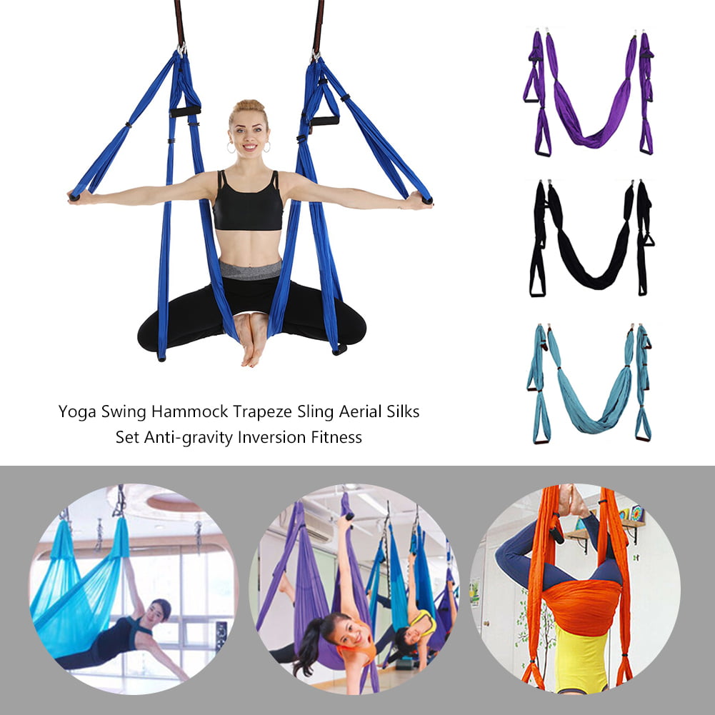 Aerial Yoga Hammock Invertion Strap Anti-Gravity Sling Yoga Pilates Swing 5*2.8m 