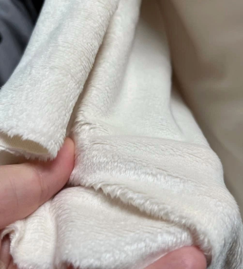 KLYNE - Minky Ivory Solid Soft Fur Cuddle Fabric By The Yard 60” Wide
