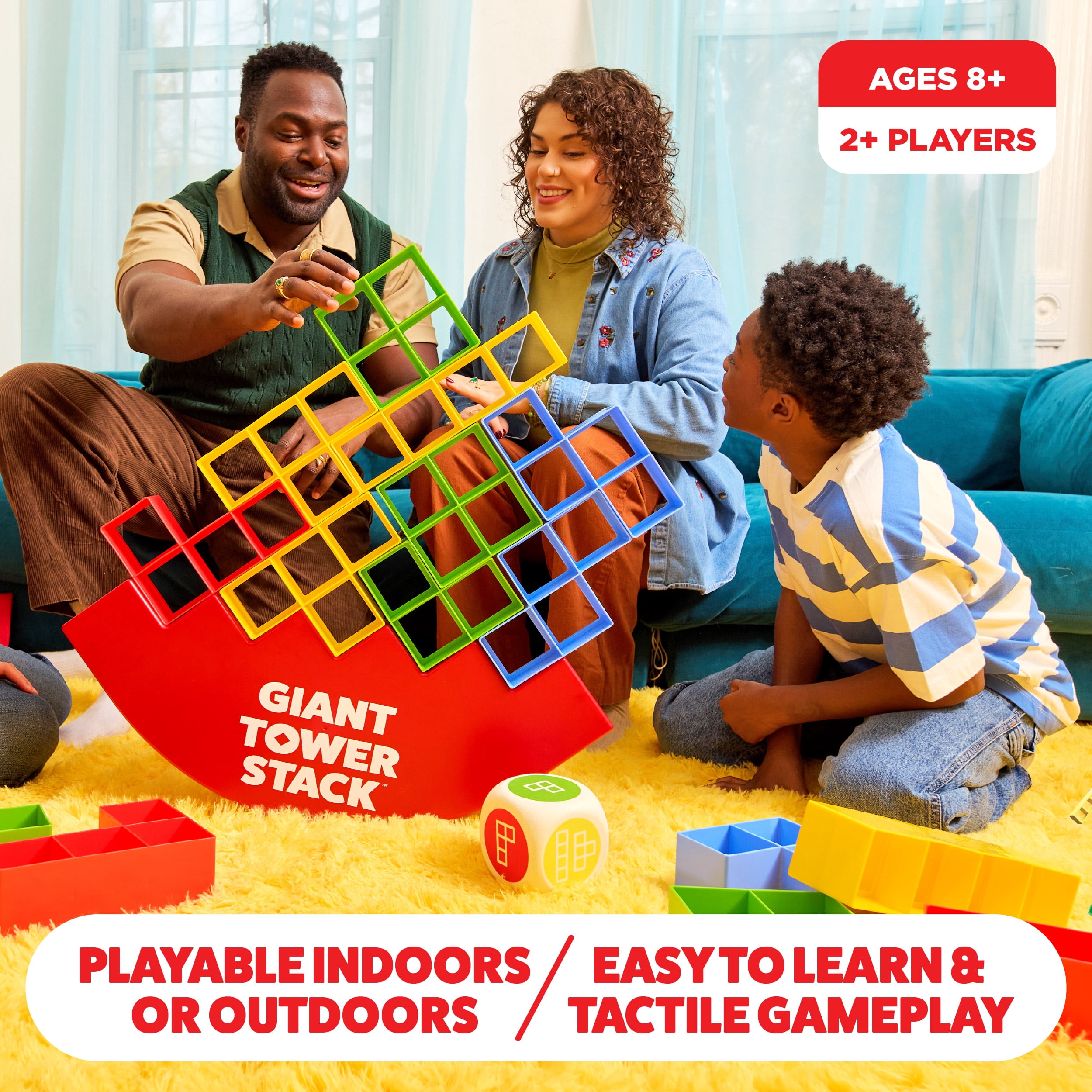 Giant Tower Stack by Relatable, Outdoor Balance Game with Carrying Case for Families