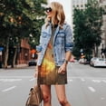 thumbnail image 4 of Vsdgher Robe d'Été Imprimée Dragon de Feu Rouge et Bleu pour Femmes, Décontractée, Col en U, Sans Manches, Ample, avec Poche, 4 of 7