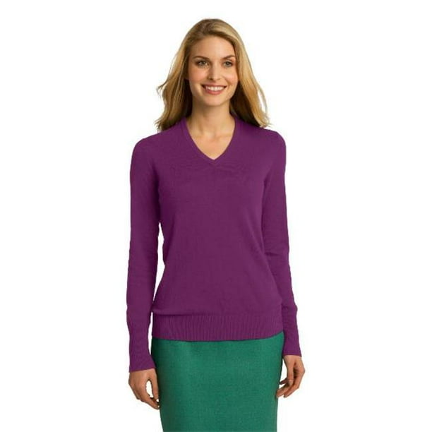 Port authority ladies v neck sweater discount