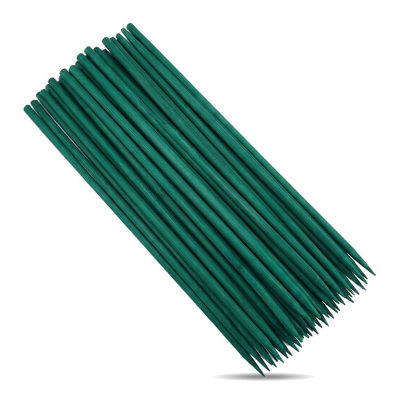 50 Pack Green Bamboo Plant Stakes, 15.7 Inch Sturdy Garden Bamboo Sticks, Plant Support Stakes for Indoor Outdoor Potted Plants, Floral Stem Support
