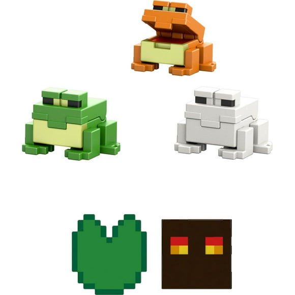 Minecraft Frogs Action Figures & Accessories Collection, 3.25-in Scale & Pixelated Design