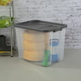 thumbnail image 3 of Sterilite Extra Large Stackable Storage Bin, 108 Quart Durable Clear Plastic Storage Container with Latch Lid, Dark Gray, 4 Pack, 3 of 8
