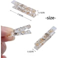 thumbnail image 3 of 100 Pieces Clear Plastic Utility Paper Clip, Photo Paper Peg Pin, Clothes Line Clips, Craft Clips, 3.5 x 0.5cm x 0.7cm (Gold Glittered), 3 of 6