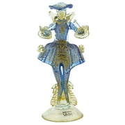 GlassOfVenice Murano Glass Venetian Goldonian Gentleman - Blue and Gold