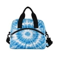 thumbnail image 2 of Lunch Bag Portable Crossbody Meal Bag Cooler Bag Insulated Lunch Bag Food Bag Handheld & Crossbody Design Blue Tie Dye, 2 of 6