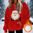 thumbnail image 4 of Atogsazn Womens Christmas Hoodies Santa Flannel Fleece Long Sleeve Hooded Sweatshirt Pullover Winter Fuzzy Clothes Tops 02-Red S Fashion, 4 of 7