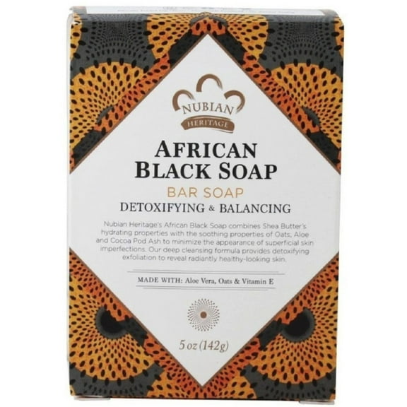 Nubian Heritage African Black Soap 5 oz (Pack of 6)
