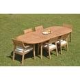 thumbnail image 5 of Grade-A Teak Dining Set: 6 Seater 7 Pc: 118" Double Extension Oval Table And 6 Vellore Stacking Arm Chairs Outdoor Patio WholesaleTeak #WMDSWVm, 5 of 5