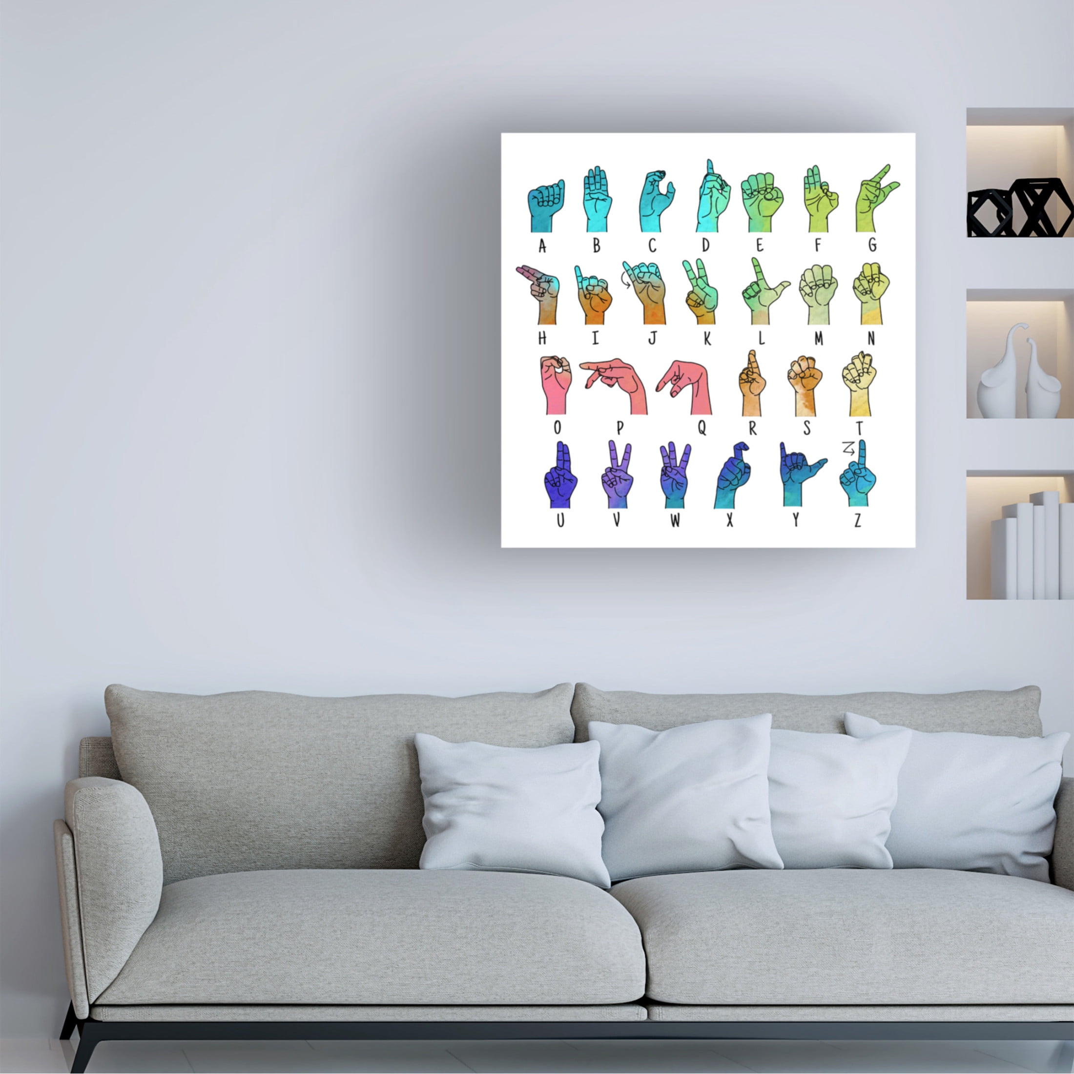 Canvas Wall Art - Jean Plout 'Kids Rock C' Wall Art for Living Room, Bedroom, or Office Décor by Trademark Fine Art - 14 x 14 Inches