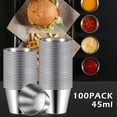 thumbnail image 3 of 100 Pcs 1.5oz Tasses à Sauce en Acier Inoxydable Tasses à Trempette Récipient à Sauce à Condiments Mentaux Bols à Trempette Ronds Ramequins à Condiments pour Plat Beurre Cuisine Restaurant Service Fête Dîner Cuisine, 3 of 7
