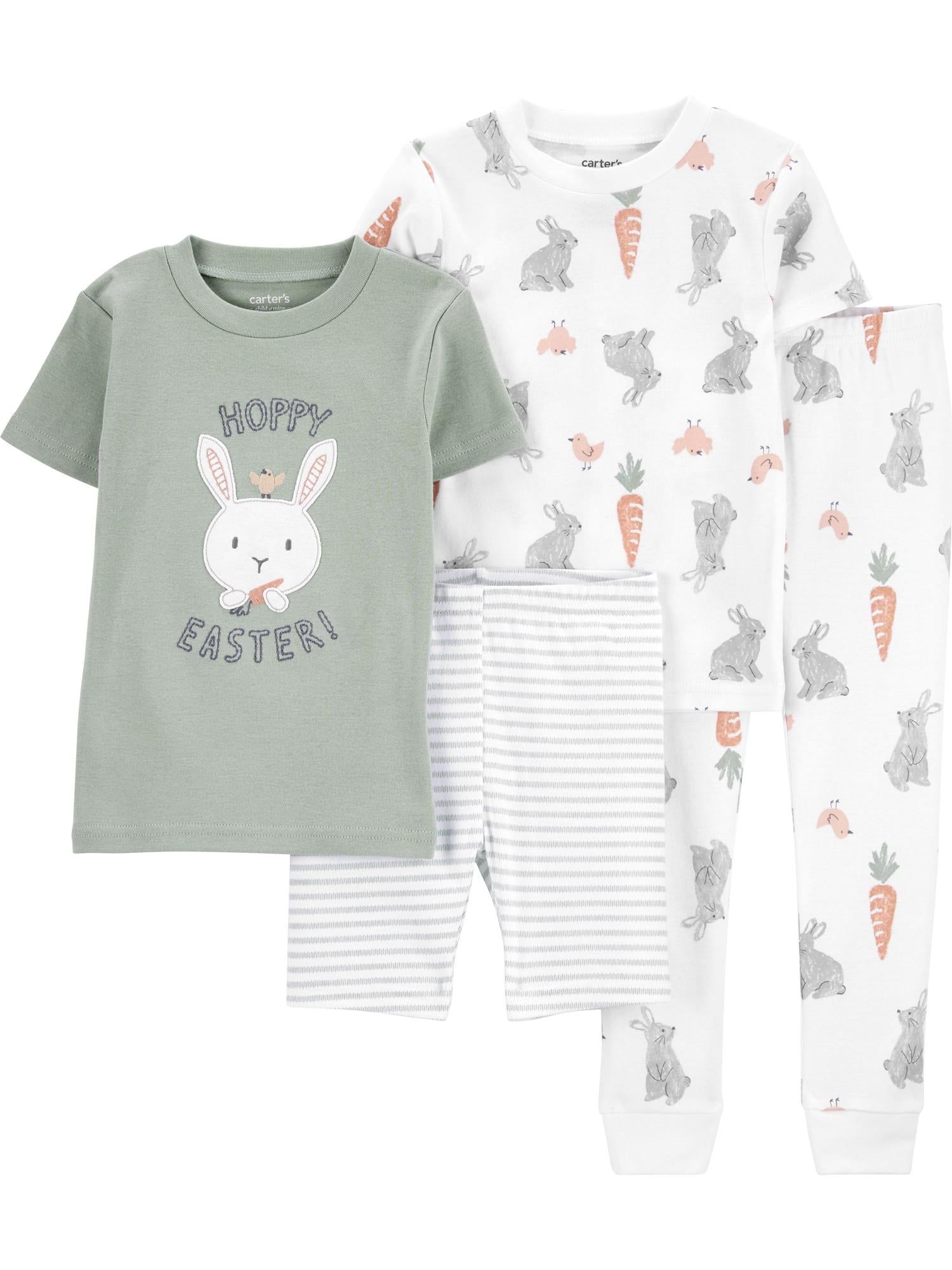 Carter's Child of Mine Baby and Toddler Unisex Easter Pajama Set, 4-Piece, Sizes 12M-5T