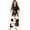 Brown Cowhide, variant on Summer Cartoon Fire Print Girls Dress Elegant Short Sleeve Crew Neck A-Line Flowy Maxi Dress for Kids with Pockets, Size 5-6 Years