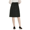 thumbnail image 3 of MODA NOVA Juniors Elegant Button Front Slit Hem Plaid Tweed Midi Skirt, 3 of 5