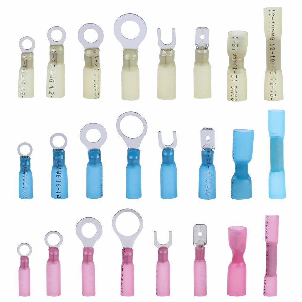 250PCS Heat Shrink Wire Connectors Electrical Terminals Kit Waterproof Marine