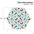 thumbnail image 2 of Drink Coasters, red Pepper cute -PVC Leather Coasters Sets of 4 for Tabletop Protection - Bar Accessories, Coasters for Drinks Cup Aesthetic Coasters Home Office Decor Hexagon, 2 of 5