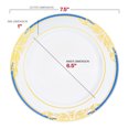 thumbnail image 3 of Smarty 7.5" White Blue Gold Harmony Rim Plastic Salad Plates 120ct, 3 of 8