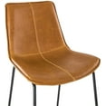 thumbnail image 2 of Plata Import Vegan Leather Tan Counter Stool Matte Black Legs, 2 of 3