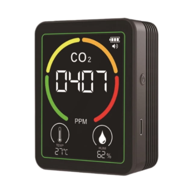 KLKCMS Air Quality Detector Professional Air Analyzer for Kitchen Greenhouse Office black
