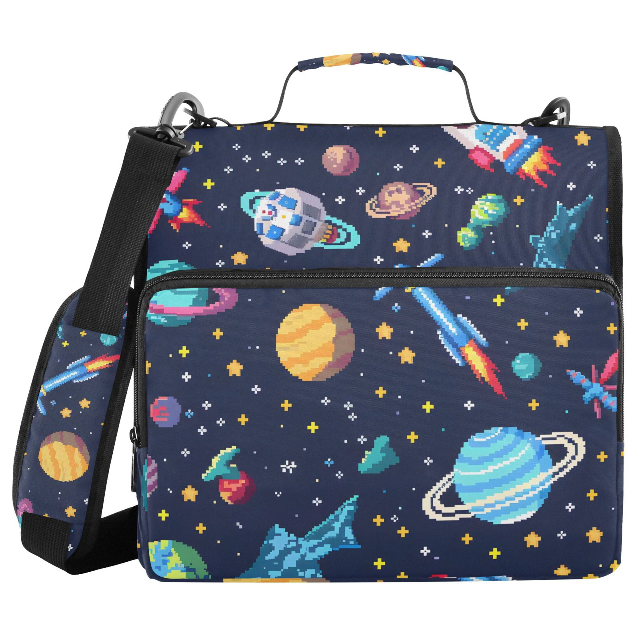 ALAZA Zipper Binder Space Stars Planet 3 Ring Trapper Keeper File Folder Organizer Bag