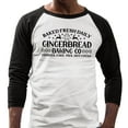 thumbnail image 2 of Gingerbread Baking Co Three-Quarter Raglan Sleeve Baseball Shirt Unisex Large White/Black, 2 of 5