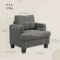 thumbnail image 3 of HOMCOM Fauteuil Moderne, Chaise d'Appoint Rembourrée avec Coussin, Gris Foncé, 3 of 10