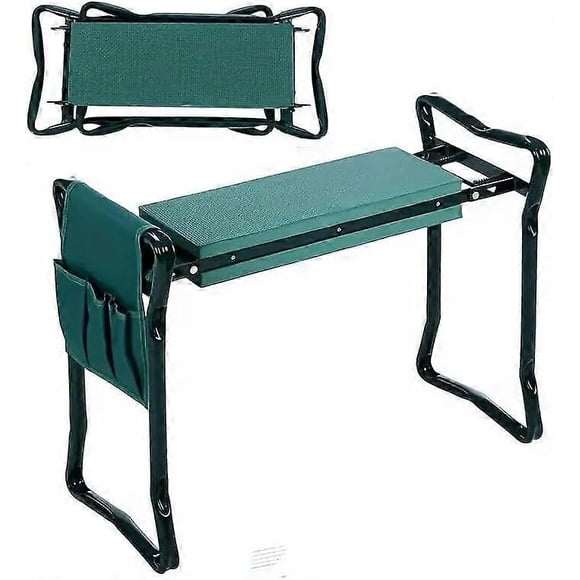 Garden Seat Kneeler with Soft Knee Cushion for Gardening, Garden Kneeler, Foldable Garden Stool up to 170 kg with 2 Tool Bags, Garden Chair for Kneeli
