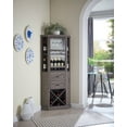 thumbnail image 1 of Gramercy Way Corner Bar Cabinet with Rotating Wine Rack Grey, 1 of 5